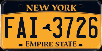 NY license plate FAI3726