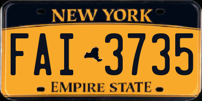 NY license plate FAI3735