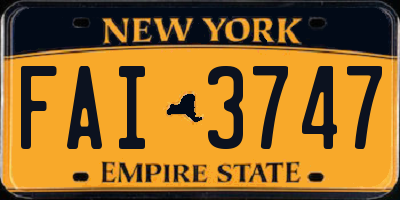 NY license plate FAI3747