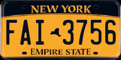 NY license plate FAI3756