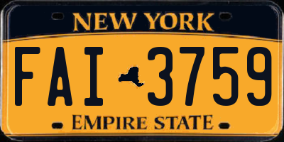 NY license plate FAI3759