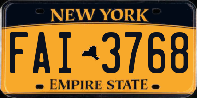 NY license plate FAI3768