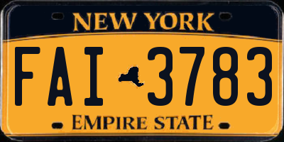 NY license plate FAI3783