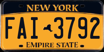 NY license plate FAI3792