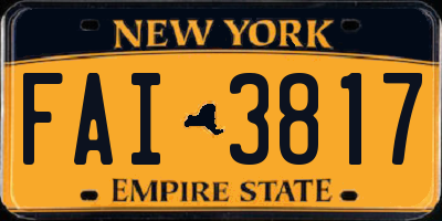 NY license plate FAI3817