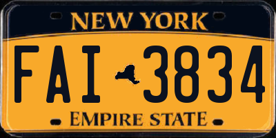 NY license plate FAI3834