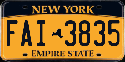 NY license plate FAI3835