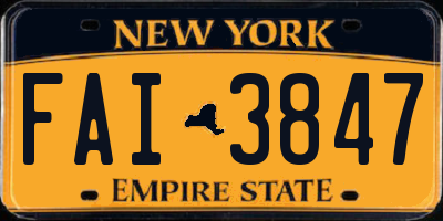 NY license plate FAI3847