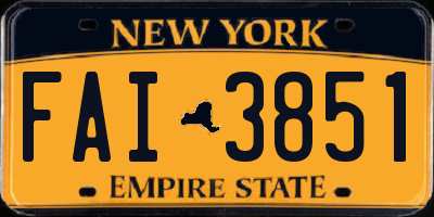 NY license plate FAI3851