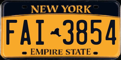 NY license plate FAI3854