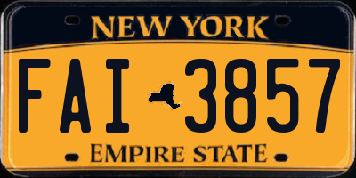 NY license plate FAI3857