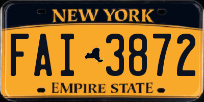 NY license plate FAI3872