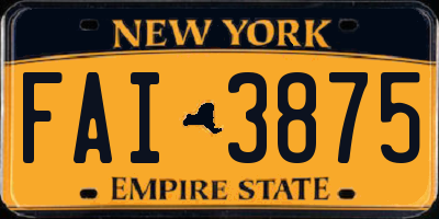 NY license plate FAI3875