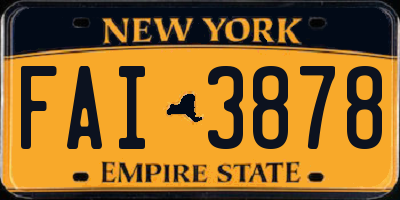 NY license plate FAI3878