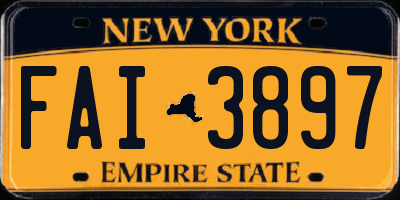 NY license plate FAI3897