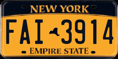 NY license plate FAI3914