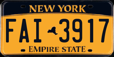 NY license plate FAI3917
