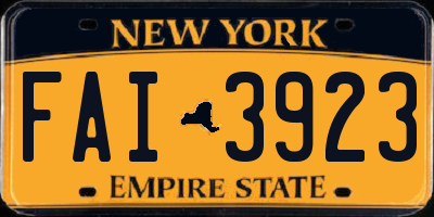 NY license plate FAI3923