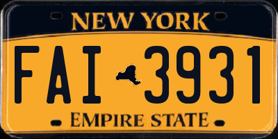 NY license plate FAI3931