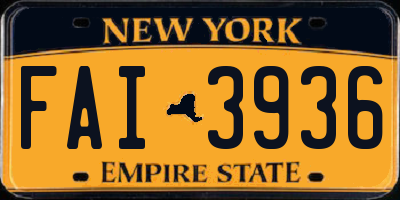 NY license plate FAI3936