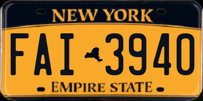 NY license plate FAI3940