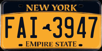 NY license plate FAI3947