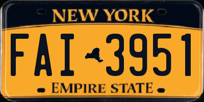 NY license plate FAI3951