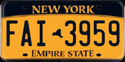 NY license plate FAI3959