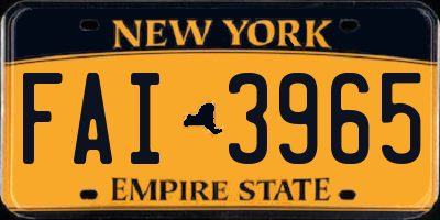 NY license plate FAI3965