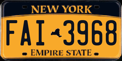 NY license plate FAI3968