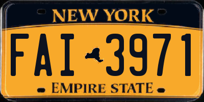 NY license plate FAI3971