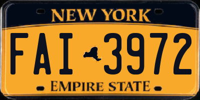 NY license plate FAI3972