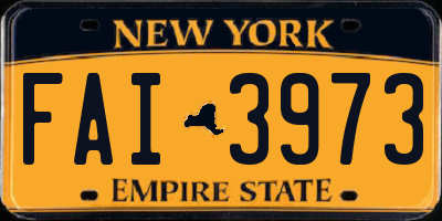 NY license plate FAI3973