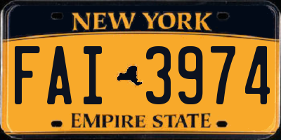 NY license plate FAI3974
