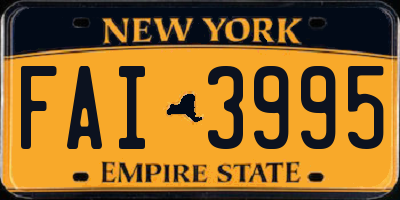 NY license plate FAI3995