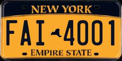 NY license plate FAI4001