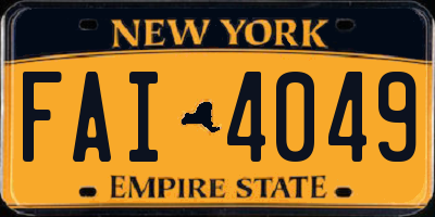 NY license plate FAI4049