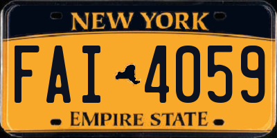 NY license plate FAI4059