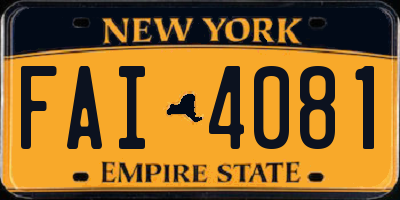 NY license plate FAI4081