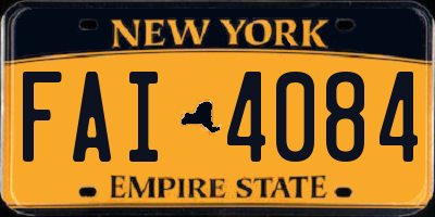 NY license plate FAI4084