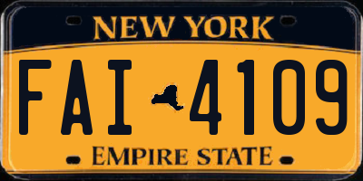 NY license plate FAI4109