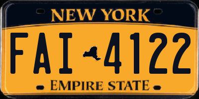 NY license plate FAI4122