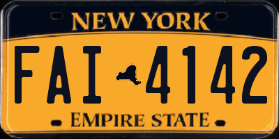 NY license plate FAI4142