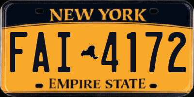 NY license plate FAI4172