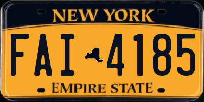 NY license plate FAI4185