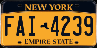 NY license plate FAI4239