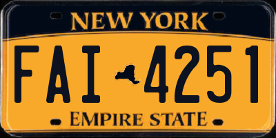 NY license plate FAI4251