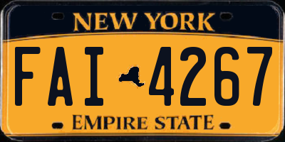 NY license plate FAI4267