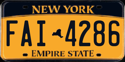 NY license plate FAI4286