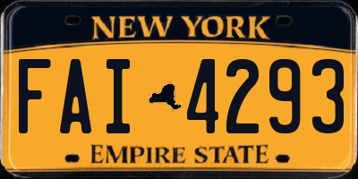 NY license plate FAI4293